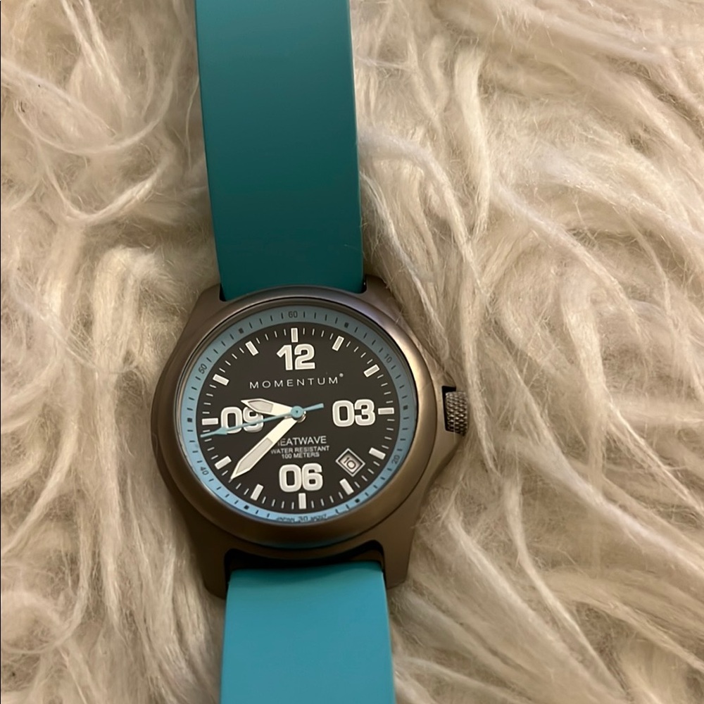 SOLD- Momentum Teal Silicone Strap Watch